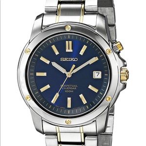 Seiko Men's Two-Tone BluePerpetual Calendar Watch